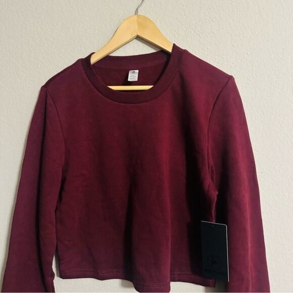 90 Degree by Reflex Windsor Wine Crop Sweatshirt – Size Medium – NWT - Picture 3 of 8